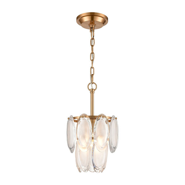 Curiosity Aged Brass and White One-Light Mini Chandelier, image 1