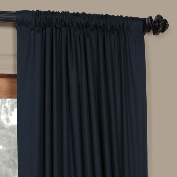 Polo Navy Solid Cotton Blackout Single Curtain Panel 50 x 84, image 8