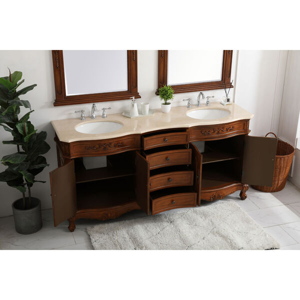 Danville Teak 72-Inch Vanity Sink Set, image 4