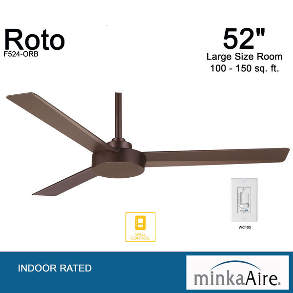 Roto Oil Rubbed Bronze 52-Inch Ceiling Fan, image 7