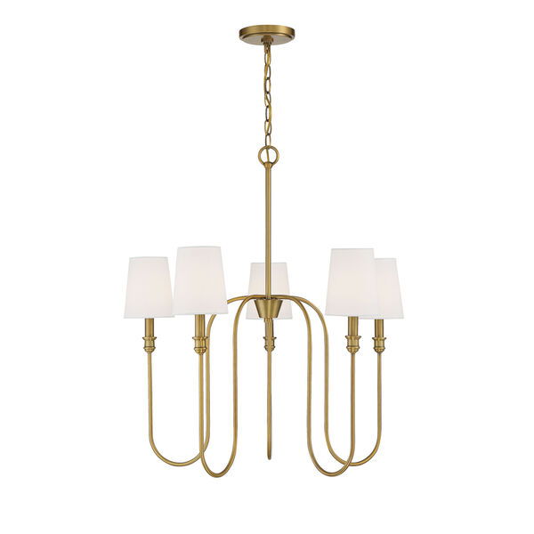 Selby Natural Brass Five-Light Chandelier, image 1