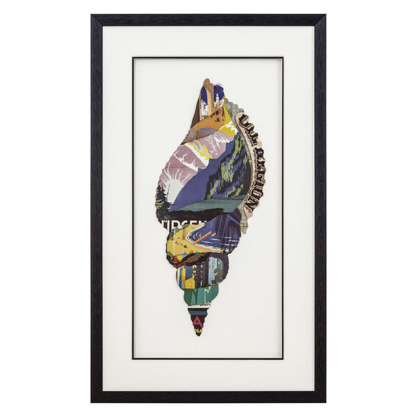 Blue Brown and Yellow 16-Inch Conch I Landscape, image 1