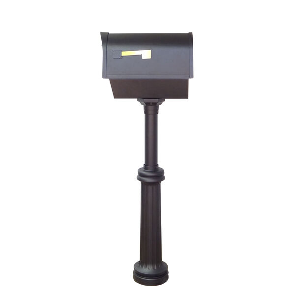 Classic Curbside Mailbox with Newspaper Tube and Richland Mailbox Post in Black, image 4