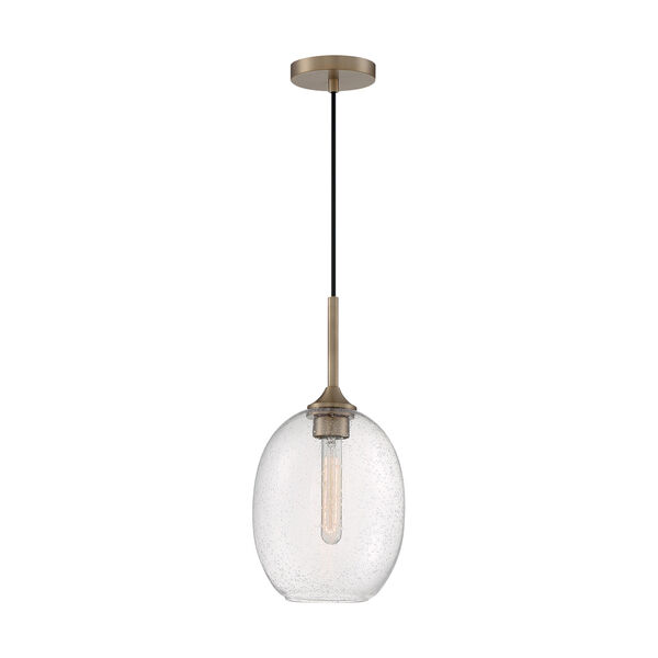 Aria Burnished Brass 17-Inch One-Light Pendant with Clear Seeded Glass, image 3