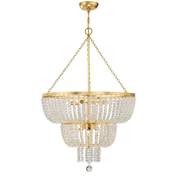 Rylee Antique Gold 25-Inch Eight-Light Chandelier, image 2
