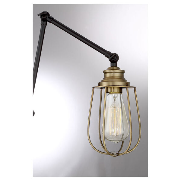 River Station Rubbed Bronze with Brass One-Light Wall Sconce, image 6
