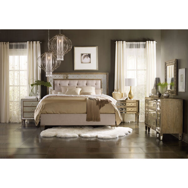 Sanctuary California King Mirrored Upholstered Bed, image 2