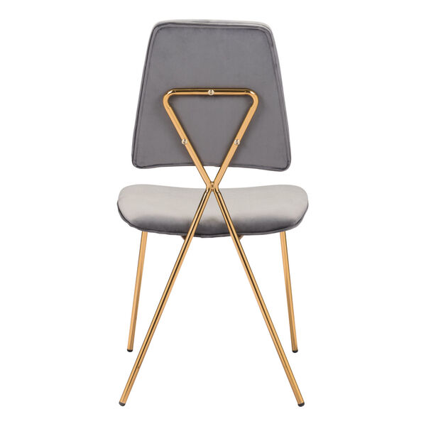 Chloe Gray and Gold Dining Chair, Set of Two, image 5