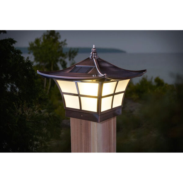Copper Plated Ambience 4X4 LED Solar Powered Post Cap, image 6