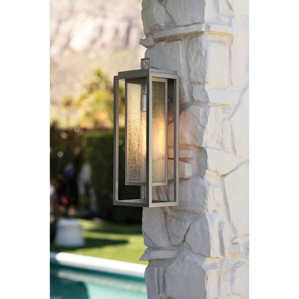 Republic Satin Nickel One-Light Outdoor Large Wall Mount, image 8