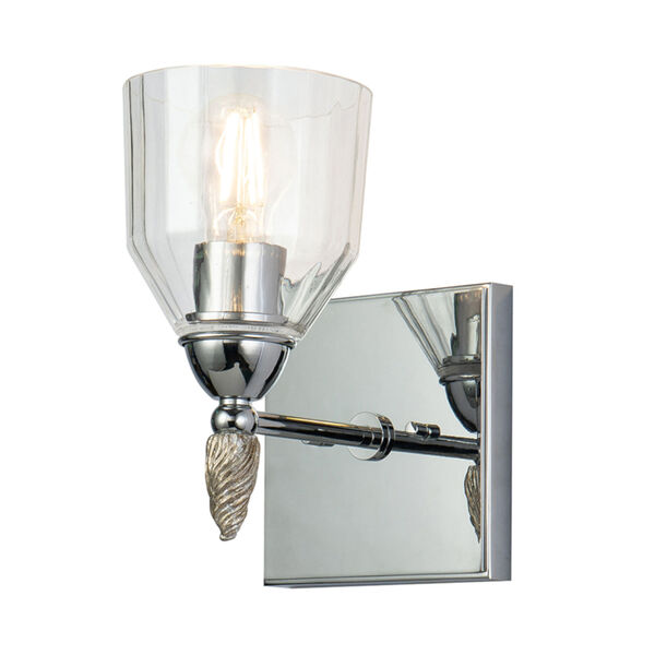 Fun Finial Polished Chrome Silver One-Light Wall Sconce, image 1