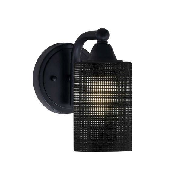Paramount Matte Black One-Light Wall Sconce with Four-Inch Black Matrix Glass, image 1