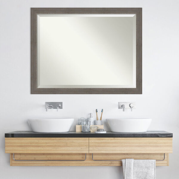 Alta Brown and Gray 45W X 35H-Inch Bathroom Vanity Wall Mirror, image 6