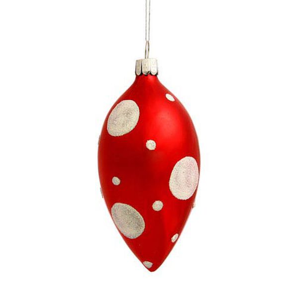 Red Plastic Finial Ornament 100mm, image 1