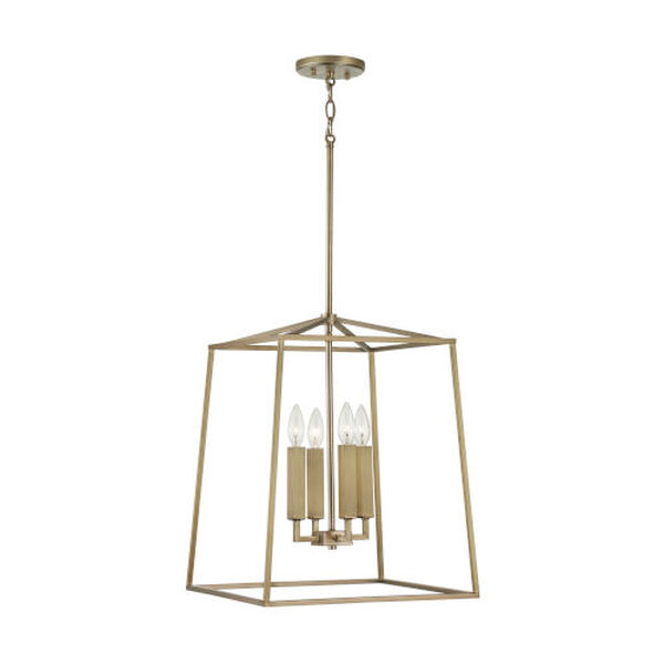 Thea Aged Brass 71-Inch Four-Light Foyer Pendant, image 4