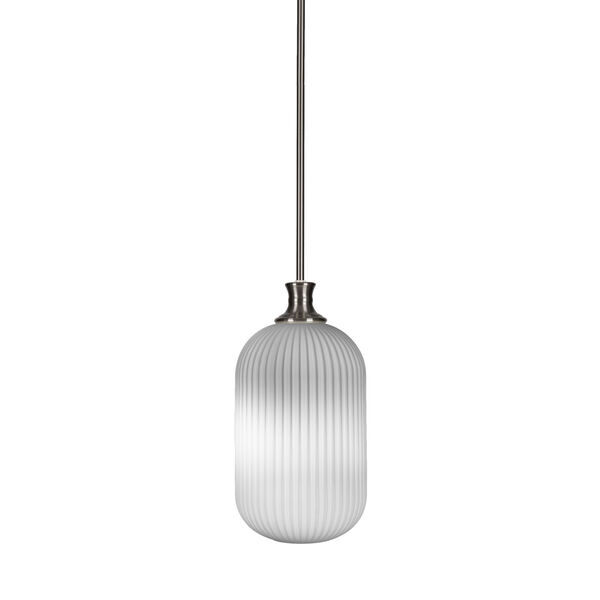 Carina Brushed Nickel One-Light 15-Inch Stem Hung Mini Pendant with Opal Frosted Glass, image 1