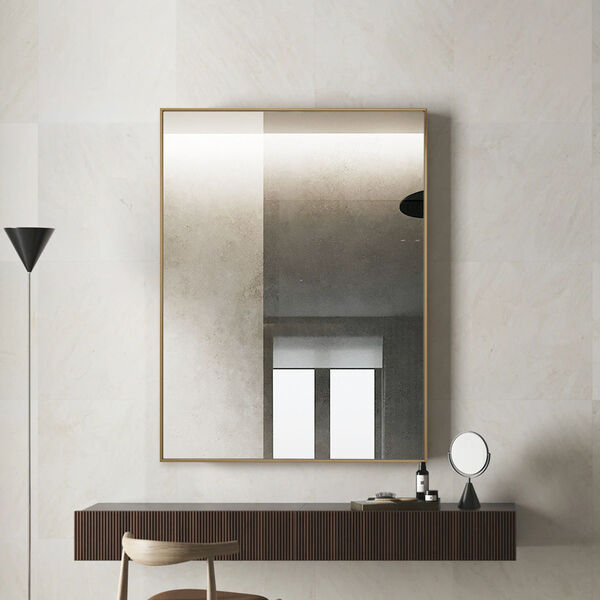 Vanta Gold 30 x 40-Inch Rectangular Framed Wall Mirror, image 2