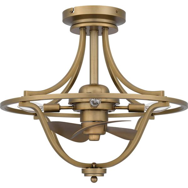 Harvel Weathered Brass Four-Light Fan Light Fandelier, image 2