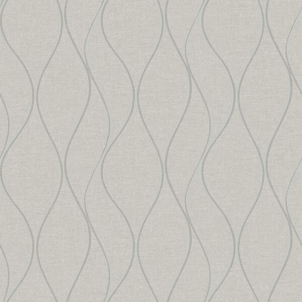 Beige Wave Ogee Peel and Stick Wallpaper, image 2
