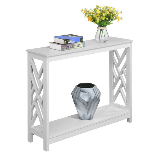 Titan White Console Table with Shelf, image 3