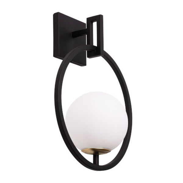 Stopwatch Matte Black French Gold One-Light Wall Sconce, image 4
