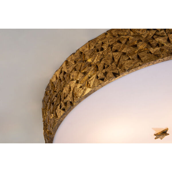 Mosaic Gold Leaf with Antique Four-Light Flush Mount, image 3
