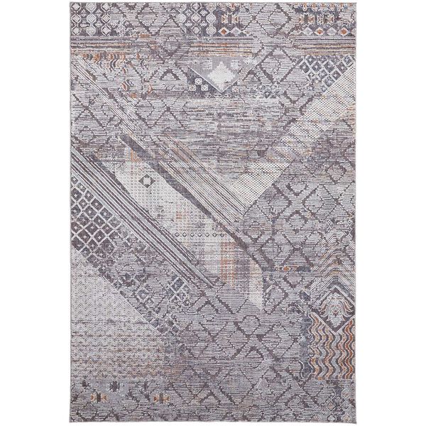 Francisco Industrial Abstract Ivory Gray Area Rug, image 1