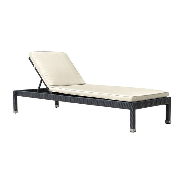 Onyx Black Chaise Lounge with Sunbrella Canvas Tuscan cushion, image 1