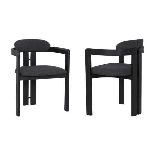 Jazmin Charcoal with Black Dining Chair, Set of Two, image 1