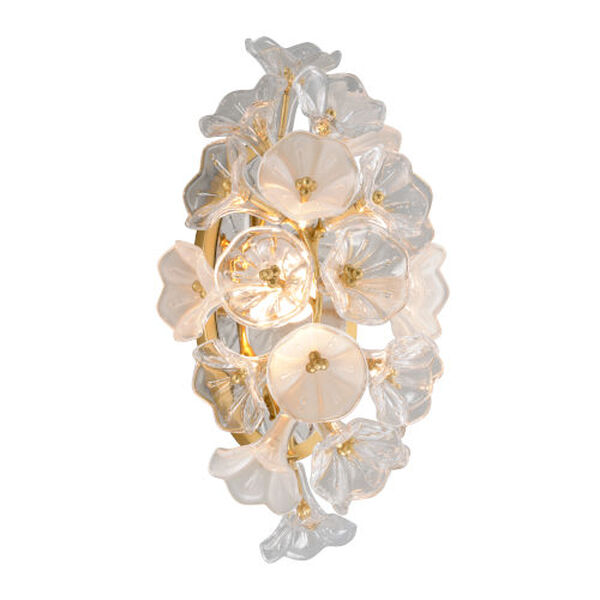 Jasmine Gold LED One-Light Wall Sconce With Glass Florals, image 1
