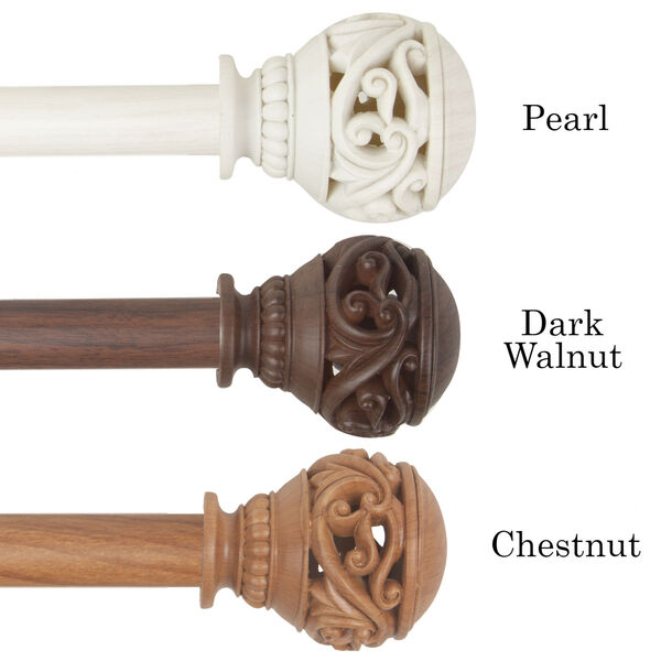 Isabella Pearl White 28-48 Inch Curtain Rod, image 2