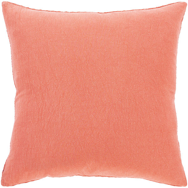 Waffle Bright Orange 22-Inch Throw Pillow, image 2