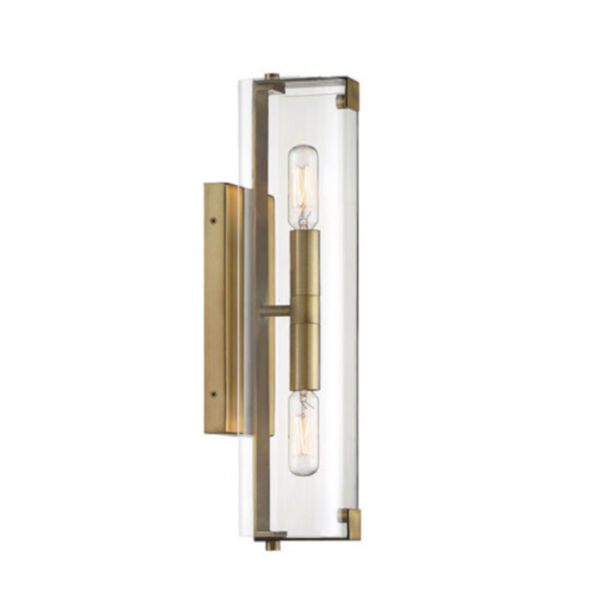 Cora Polished Brass Five-Inch Two-Light Wall Sconce, image 3