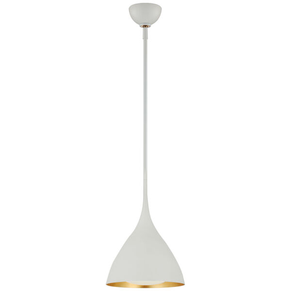 Agnes Small Pendant in Plaster White with Soft White Glass by AERIN, image 1