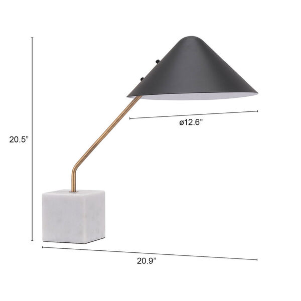 Pike Black One-Light Desk Lamp, image 4
