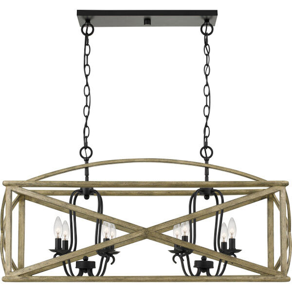 Woodhaven Distressed Weathered Oak Eight-Light Chandelier, image 4