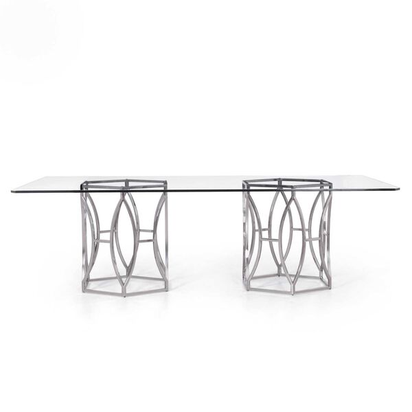 Argent Polished Stainless Steel Dining Table, image 1