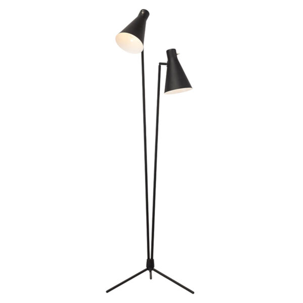 Thom Matte Black Two-Light Floor Lamp, image 1