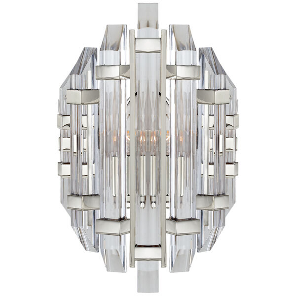 Adele Sconce in Polished Nickel with Clear Acrylic by Suzanne Kasler, image 1