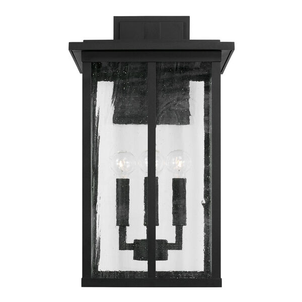 Barrett Black Four-Light Outdoor Wall Lantern with Antiqued Glass, image 2