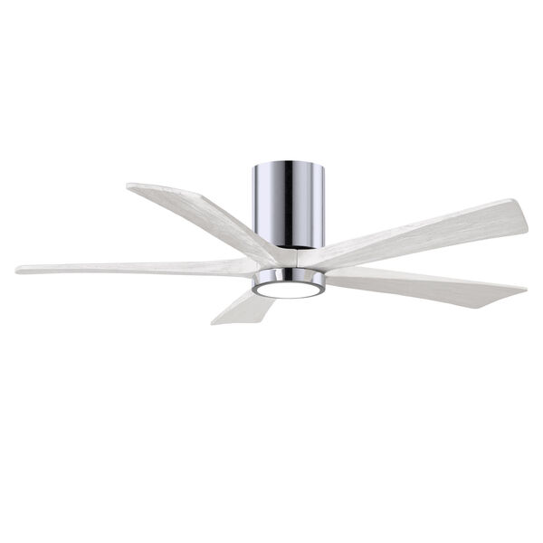 Irene-5HLK Polished Chrome and Matte White 52-Inch Ceiling Fan with LED Light Kit, image 1