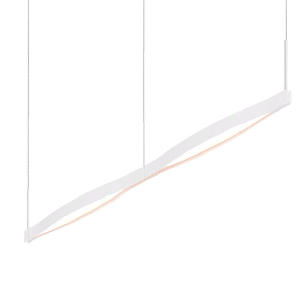 Ola Satin White 55-Inch Double Linear LED Pendant, image 1