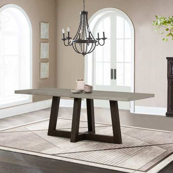 Elodie Medium Gray Concrete Dark Gray Oak Dining Table, image 2