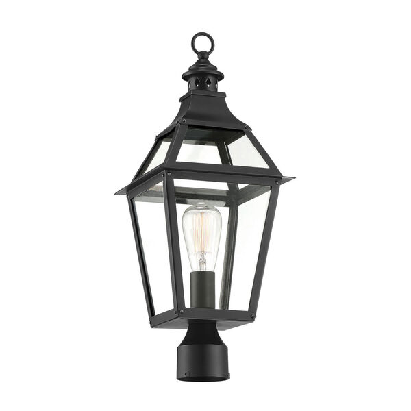 Jackson Black and Gold Highlighted One-Light Outdoor Post Lantern, image 5