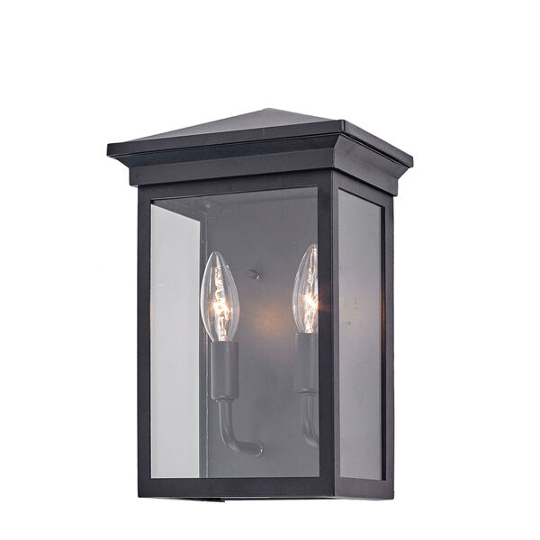 Gable Black Two-Light Outdoor 12-Inch Wall Sconce, image 1