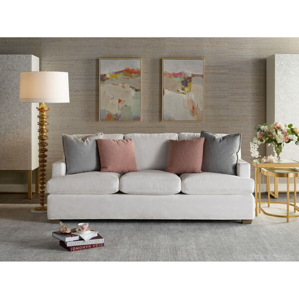 Miranda Kerr Malibu White Lacquer Slipcover Sofa, image 4