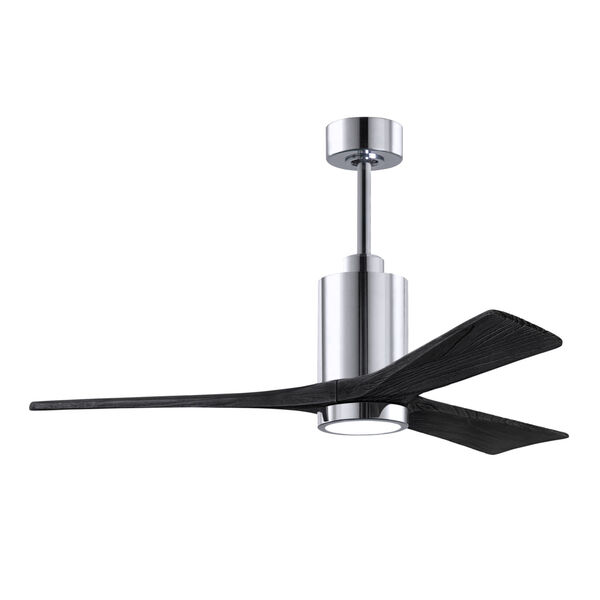 Patricia-3 Polished Chrome and Matte Black 52-Inch Ceiling Fan with LED Light Kit, image 1