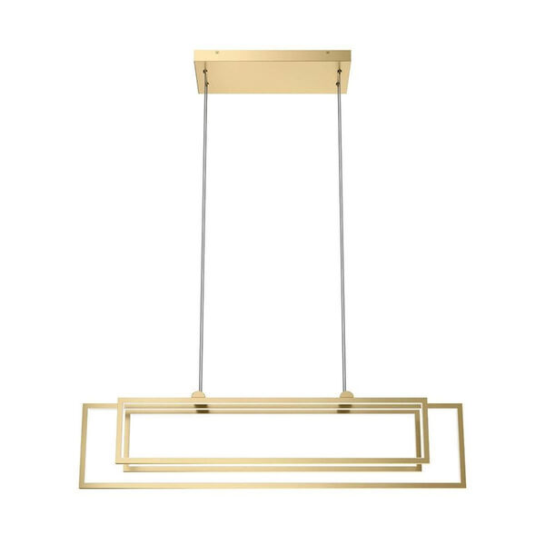 Jestin Champagne Gold Three-Light LED Linear Chandelier, image 3