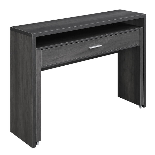 Newport JB Charcoal Gray Sliding Desk with Drawer and Riser, image 6