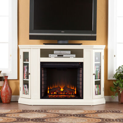 Southern Enterprises Tennyson Ivory, Tennyson Ivory Electric Fireplace With Bookcases South Africa